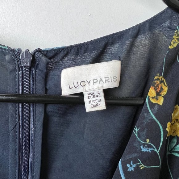 Lucy Paris Asymmetrical Floral Midi Dress - Picture 4 of 7